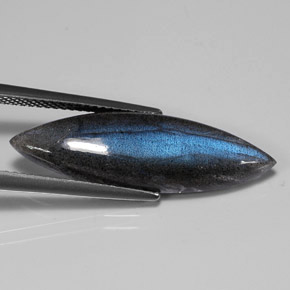 7.34캐럿 천연 멀티컬러 라브라도라이트, 투명한, 28×8.3 mm, 투명/반투명
