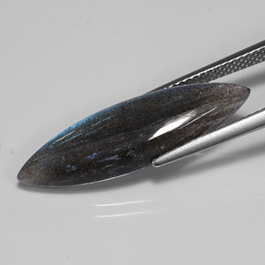 7.34캐럿 천연 멀티컬러 라브라도라이트, 투명한, 28×8.3 mm, 투명/반투명