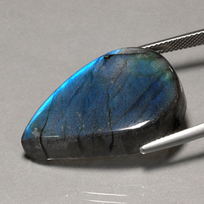 33.42캐럿 천연 멀티컬러 라브라도라이트, 투명한, 29.1×19.6 mm, 투명/반투명