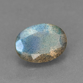1.07캐럿 천연 멀티컬러 라브라도라이트, 투명한, 8.1×6.1 mm, 투명/반투명