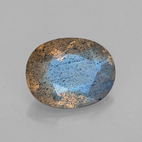 1.02캐럿 천연 멀티컬러 라브라도라이트, 투명한, 7.9×6.2 mm, 투명/반투명