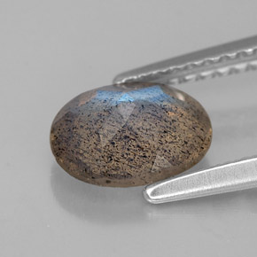 1.02캐럿 천연 멀티컬러 라브라도라이트, 투명한, 7.9×6.2 mm, 투명/반투명