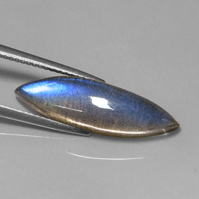 7.58캐럿 천연 멀티컬러 라브라도라이트, 마퀴즈, 24.3×7.1 mm, 투명한
