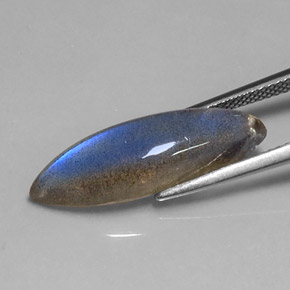 7.58캐럿 천연 멀티컬러 라브라도라이트, 마퀴즈, 24.3×7.1 mm, 투명한