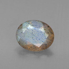 1.32캐럿 천연 멀티컬러 라브라도라이트, 타원형 컷, 8.3×6.9 mm, 투명한