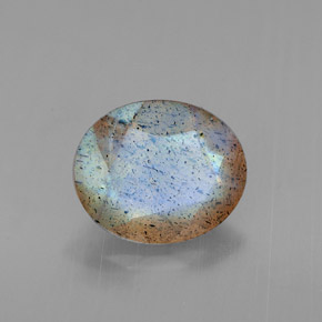 1.32캐럿 천연 멀티컬러 라브라도라이트, 타원형 컷, 8.3×6.9 mm, 투명한