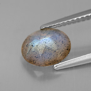 1.32캐럿 천연 멀티컬러 라브라도라이트, 타원형 컷, 8.3×6.9 mm, 투명한