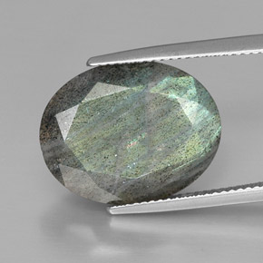 13.32캐럿 천연 멀티컬러 라브라도라이트, 타원형 컷, 18.3×14.6 mm, 불투명체