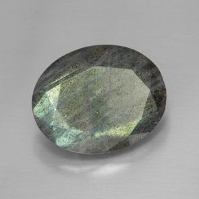 13.32캐럿 천연 멀티컬러 라브라도라이트, 타원형 컷, 18.3×14.6 mm, 불투명체