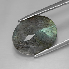 13.32캐럿 천연 멀티컬러 라브라도라이트, 타원형 컷, 18.3×14.6 mm, 불투명체