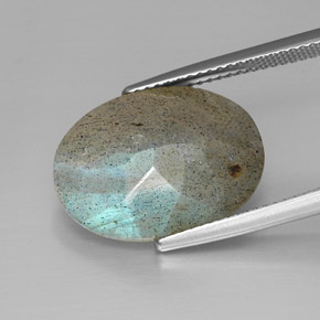 10.56캐럿 천연 다색 조회 장석, 타원형 컷, 불투명체