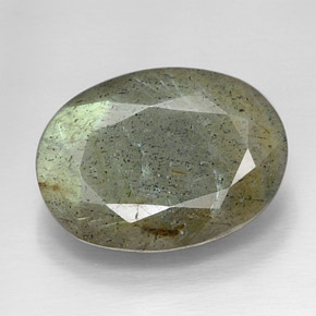 13.18캐럿 천연 멀티컬러 라브라도라이트, 타원형 컷, 18.3×13.2 mm, 불투명체