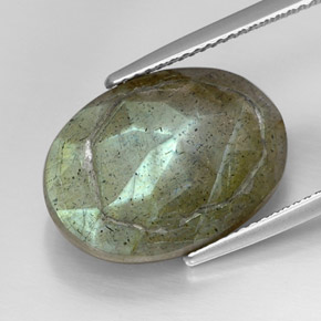 13.18캐럿 천연 멀티컬러 라브라도라이트, 타원형 컷, 18.3×13.2 mm, 불투명체