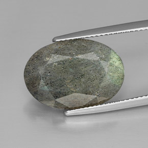 10.77캐럿 천연 멀티컬러 라브라도라이트, 타원형 컷, 18.2×12.8 mm, 불투명체