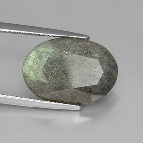 10.77캐럿 천연 멀티컬러 라브라도라이트, 타원형 컷, 18.2×12.8 mm, 불투명체