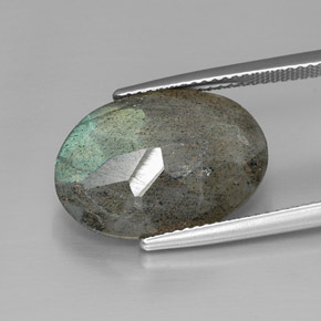 10.77캐럿 천연 멀티컬러 라브라도라이트, 타원형 컷, 18.2×12.8 mm, 불투명체