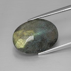 10.03캐럿 천연 멀티컬러 라브라도라이트, 타원형 컷, 18×12.9 mm, 불투명체