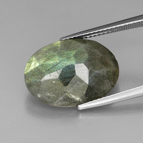 10.59캐럿 천연 멀티컬러 라브라도라이트, 타원형 컷, 18×13.2 mm, 불투명체