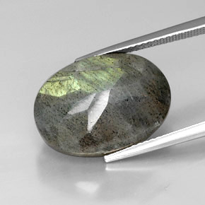 12.90캐럿 천연 멀티컬러 라브라도라이트, 타원형 컷, 18.2×13 mm, 불투명체