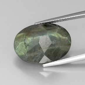 13.04캐럿 천연 멀티컬러 라브라도라이트, 타원형 컷, 18.1×13.1 mm, 불투명체