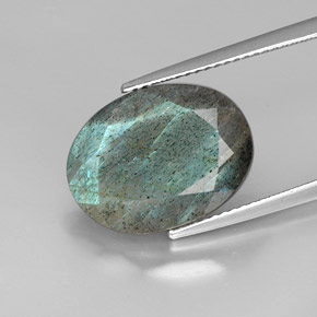 9.69캐럿 천연 멀티컬러 라브라도라이트, 타원형 컷, 16.2×12.2 mm, 불투명체