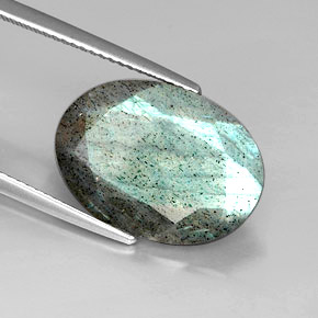 10.24캐럿 천연 멀티컬러 라브라도라이트, 타원형 컷, 18.2×13.1 mm, 불투명체