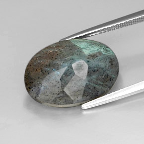 10.24캐럿 천연 멀티컬러 라브라도라이트, 타원형 컷, 18.2×13.1 mm, 불투명체