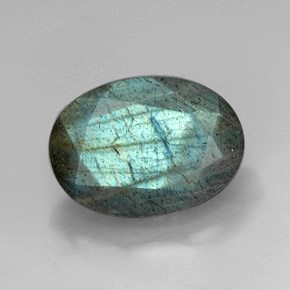 13.24캐럿 천연 멀티컬러 라브라도라이트, 타원형 컷, 18.1×13 mm, 불투명체