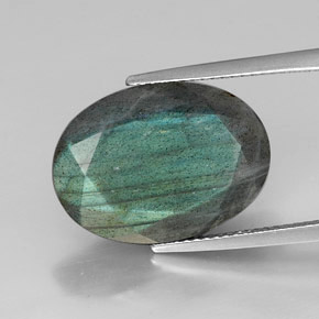12.25캐럿 천연 멀티컬러 라브라도라이트, 타원형 컷, 18.3×13.4 mm, 불투명체