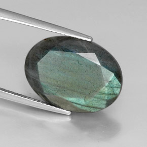 12.25캐럿 천연 멀티컬러 라브라도라이트, 타원형 컷, 18.3×13.4 mm, 불투명체