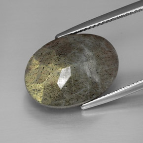 13.58캐럿 천연 멀티컬러 라브라도라이트, 타원형 컷, 18.1×13.1 mm, 불투명체