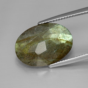 9.85캐럿 천연 다색 조회 장석, 타원형 컷, 불투명체