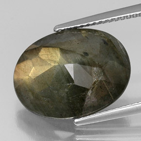 8.66캐럿 천연 멀티컬러 라브라도라이트, 타원형 컷, 15.9×12.2 mm, 불투명체