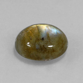 3.60캐럿 천연 멀티컬러 라브라도라이트, 타원형 컷, 11×9.1 mm, 불투명체