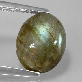 2.81캐럿 천연 멀티컬러 라브라도라이트, 타원형 컷, 10×8.1 mm, 불투명체