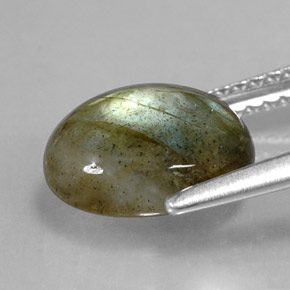 2.81캐럿 천연 멀티컬러 라브라도라이트, 타원형 컷, 10×8.1 mm, 불투명체