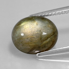 4.58캐럿 천연 멀티컬러 라브라도라이트, 타원형 컷, 11.1×9.1 mm, 불투명체