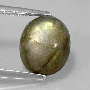 4.58캐럿 천연 멀티컬러 라브라도라이트, 타원형 컷, 11.1×9.1 mm, 불투명체