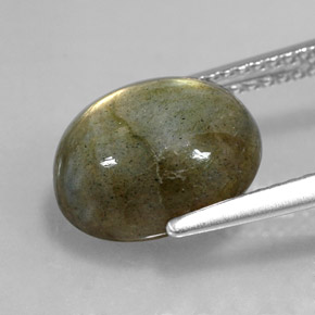 4.58캐럿 천연 멀티컬러 라브라도라이트, 타원형 컷, 11.1×9.1 mm, 불투명체