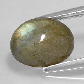 3.59캐럿 천연 멀티컬러 라브라도라이트, 타원형 컷, 10.1×8 mm, 불투명체