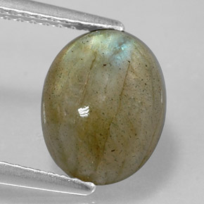 3.59캐럿 천연 멀티컬러 라브라도라이트, 타원형 컷, 10.1×8 mm, 불투명체