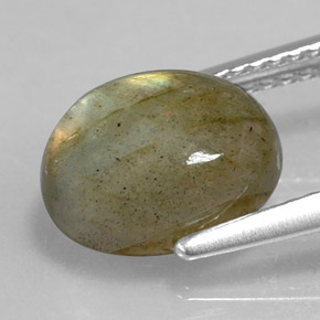 3.59캐럿 천연 멀티컬러 라브라도라이트, 타원형 컷, 10.1×8 mm, 불투명체