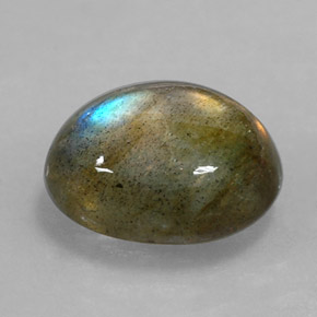 2.98캐럿 천연 멀티컬러 라브라도라이트, 타원형 컷, 10×8.2 mm, 불투명체
