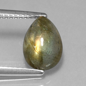 2.09캐럿 천연 멀티컬러 라브라도라이트, 배 모양, 10×7 mm, 투명한