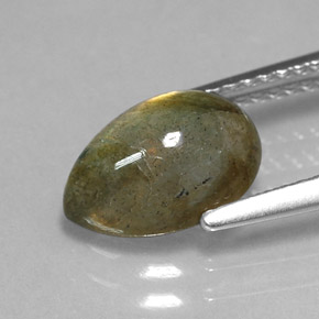 2.09캐럿 천연 멀티컬러 라브라도라이트, 배 모양, 10×7 mm, 투명한