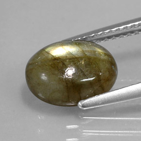 2.59캐럿 천연 멀티컬러 라브라도라이트, 투명한, 9.9×7.9 mm, 투명/반투명