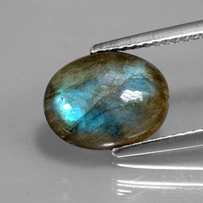 2.89캐럿 천연 멀티컬러 라브라도라이트, 투명한, 11×8.6 mm, 투명/반투명