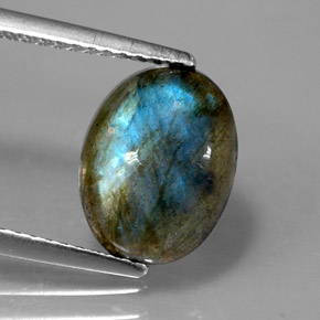 2.89캐럿 천연 멀티컬러 라브라도라이트, 투명한, 11×8.6 mm, 투명/반투명