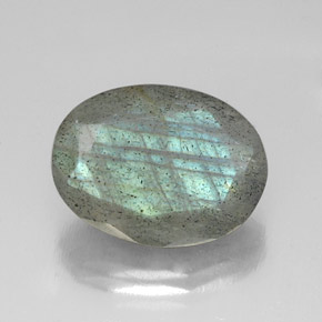 10.11캐럿 천연 멀티컬러 라브라도라이트, 타원형 컷, 16.2×12.2 mm, 투명한