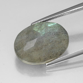 10.11캐럿 천연 멀티컬러 라브라도라이트, 타원형 컷, 16.2×12.2 mm, 투명한